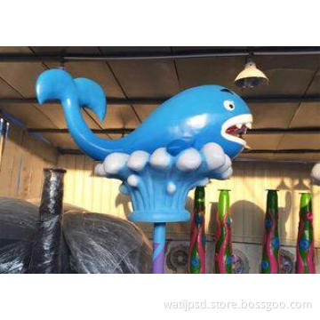 Blue Whale Fiberglass Water Pool Toys ,Water Park Spray ,Wa